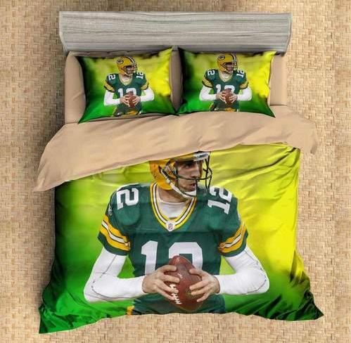 Aaron Rodgers Green Bay Packers 3D Customize Bedding SetDuvet Cover Set Bedroom Set