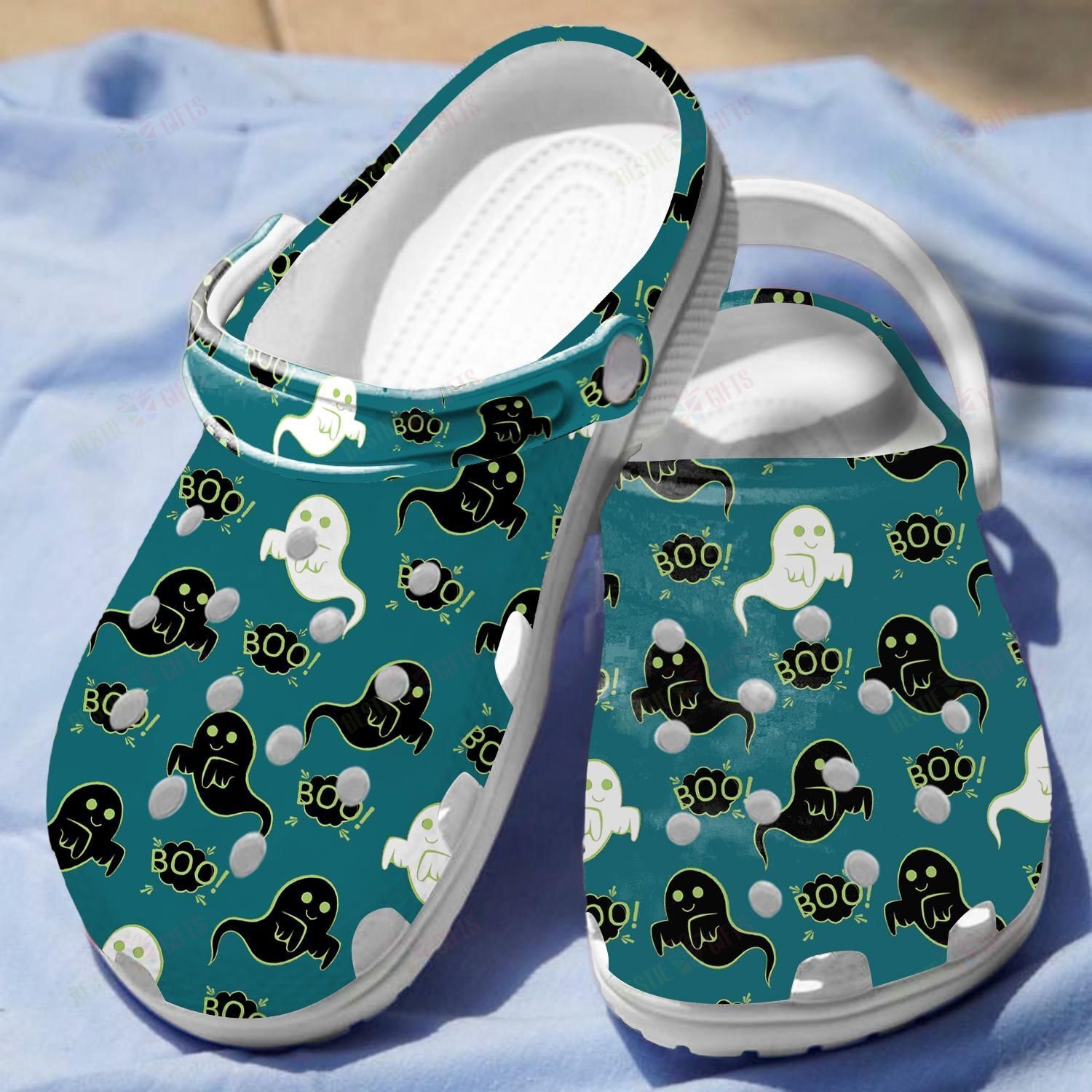 Friendly Ghost Crocs Classic Clogs Shoes