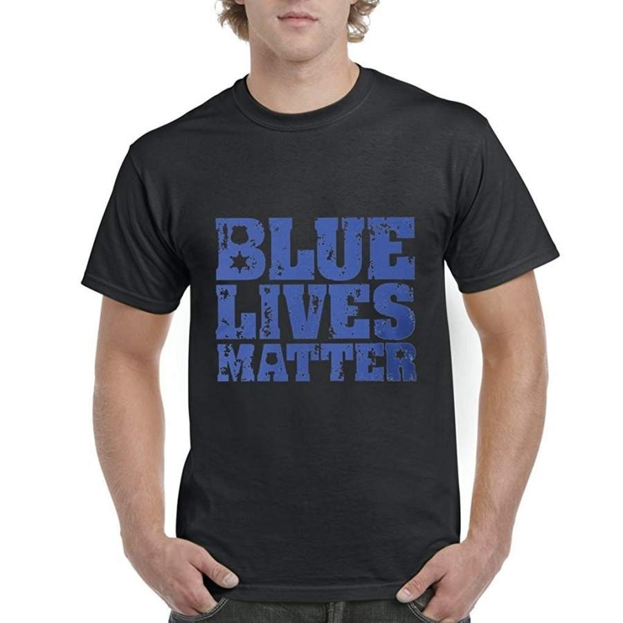 Blue Lives Matter Distress – Dallas Police Shooting Mens T-shirt Tee