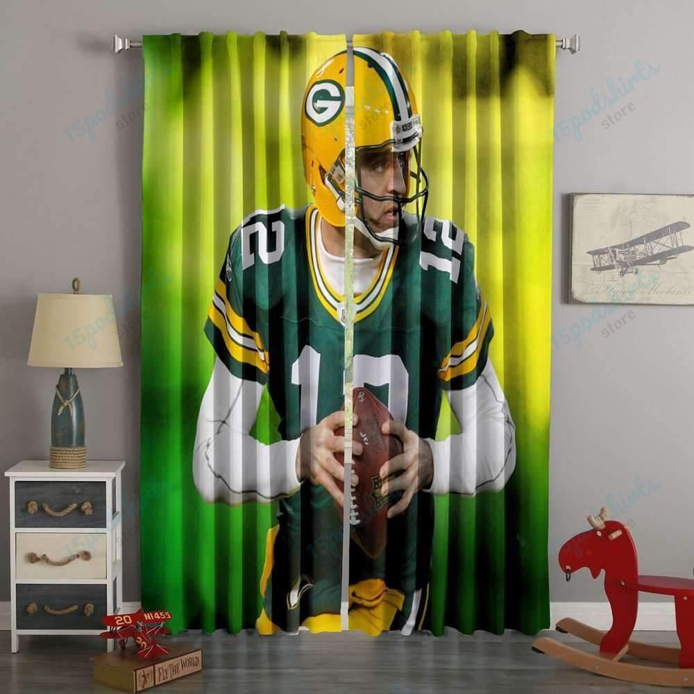 3D Printed Aaron Rodgers Green Bay Packers Style Custom Living Room Curtains