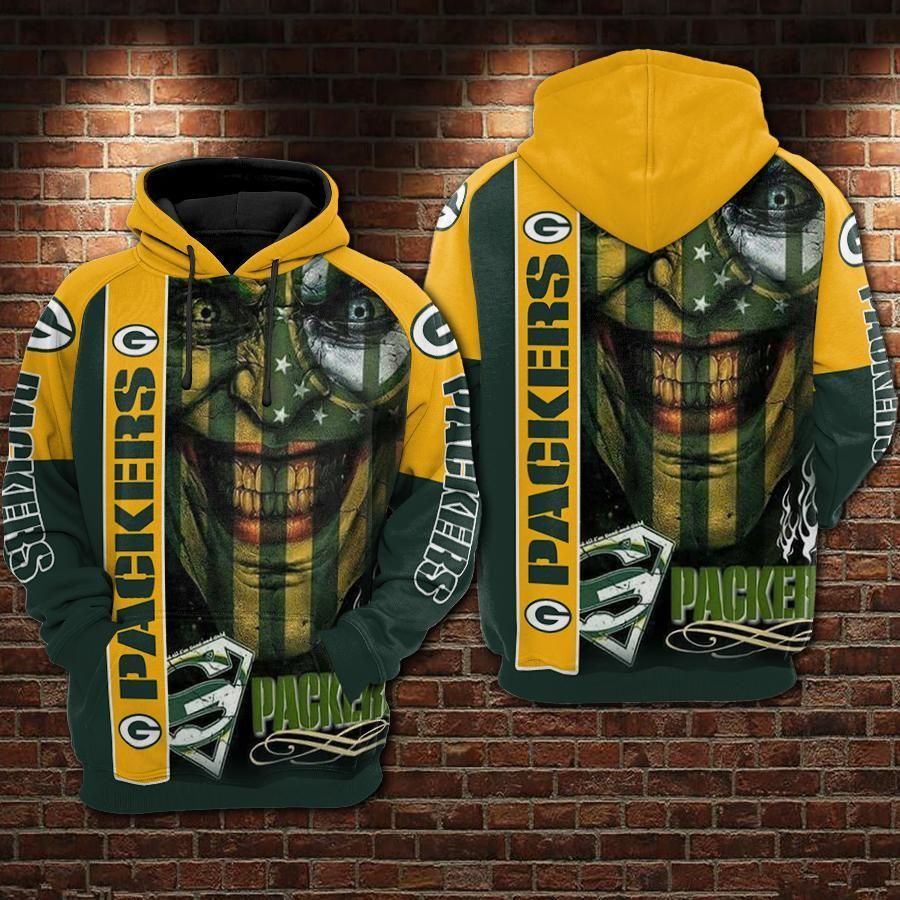 Green Bay Packers Joker Full Hoodie 3D Zipper Hoodie 3D Zipper Hoodie 3D Zipper Hoodie