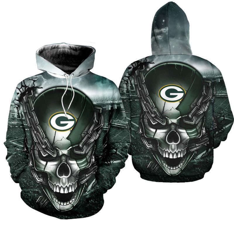 Green Bay Packers Hoodie 3D Zipper Hoodie Full All Over Printhoodie Apparel Tnt 01037