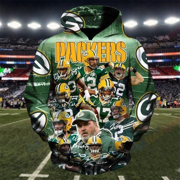 Green Bay Packers Hoodie 3D Zipper Hoodie Full All Over Printhoodie Apparel