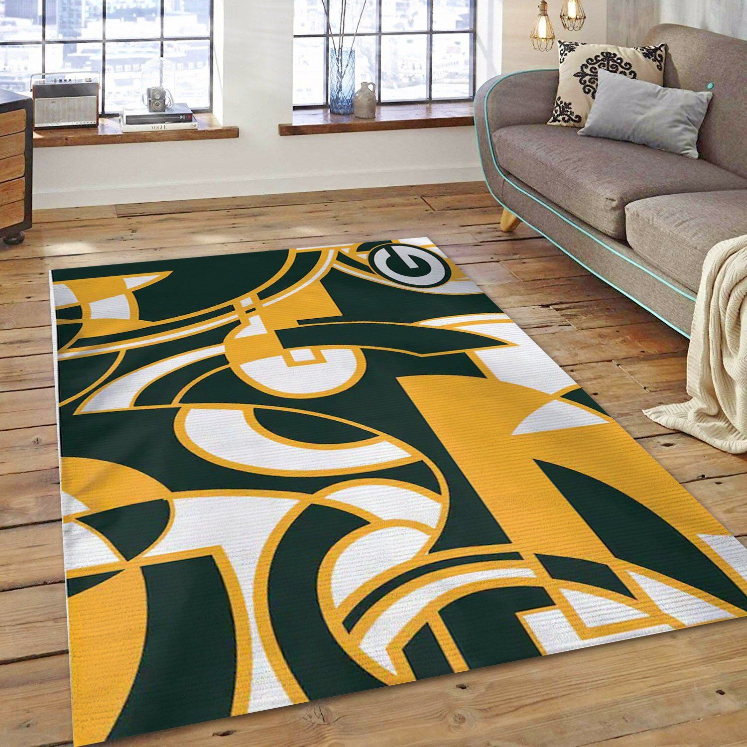 Green Bay Area Rug Rug Floor Decor Area Rug Living Room Rug Home Decor