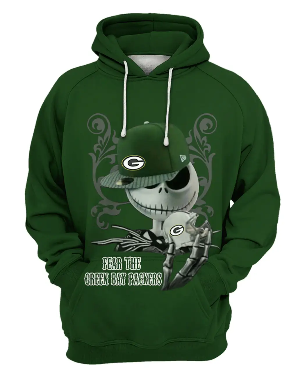 Green Bay Packers Jack Skellington Fear The Green Bay Packers Men And Women Hoodie 3D Green Bay Packers Hoodie 3Dshirt V23720