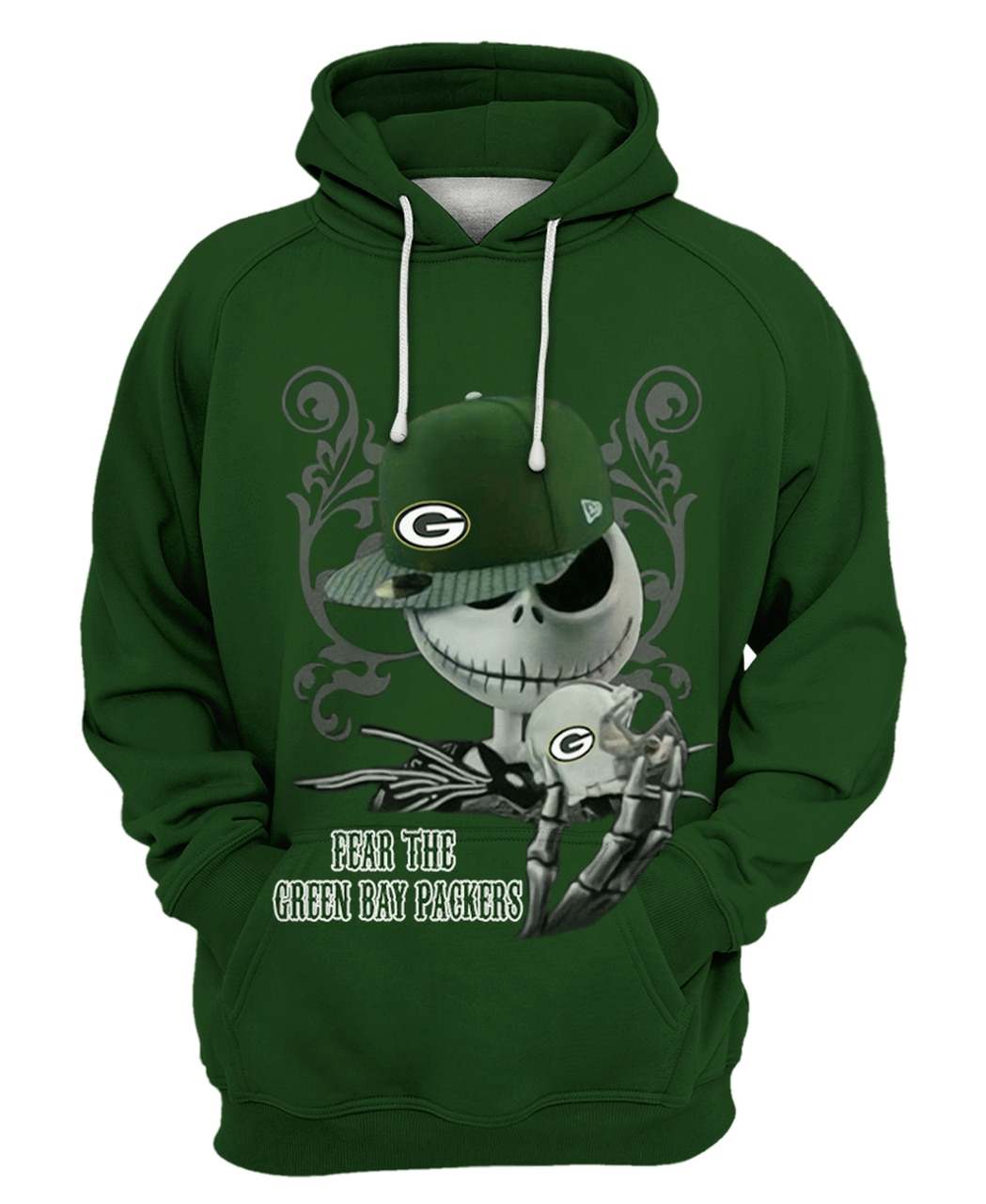 Green Bay Packers Jack Skellington Fear The Green Bay Packers Men And Women Hoodie 3D Green Bay Packers Hoodie 3Dshirt V23721