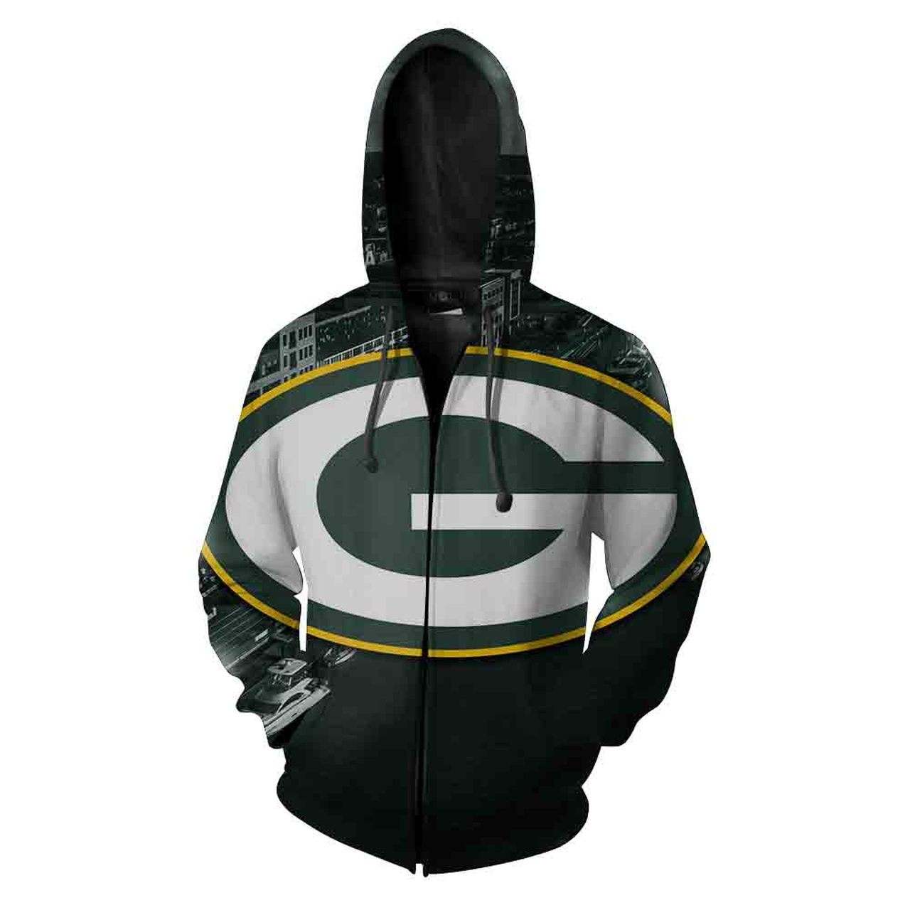 Green Bay Packers Football Big Logo Men And Women Hoodie 3Dpullover Zip Hoodie And Hoodie Green Bay Packers Hoodie 3Dv11411