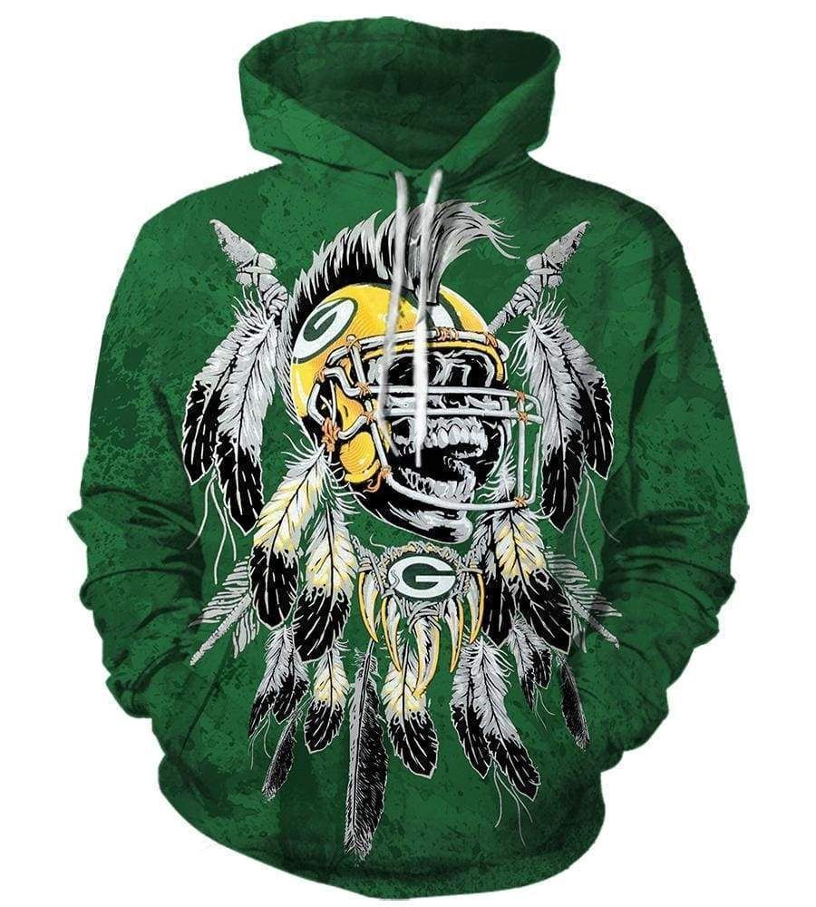 Cool Custom Hoodie Green Bay Packers 3D Hoodie Zip Up T Shirt B3672 Hoodie 3D Zip Hoodie