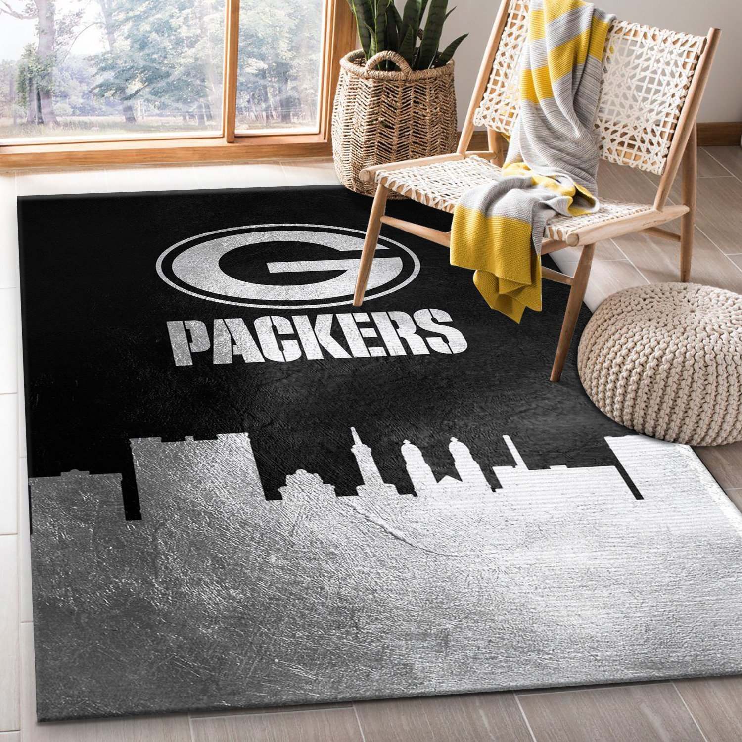 Green Bay Packers Skyline Area Rug For Christmas Kitchen Rug Christmas Gift Us Decor