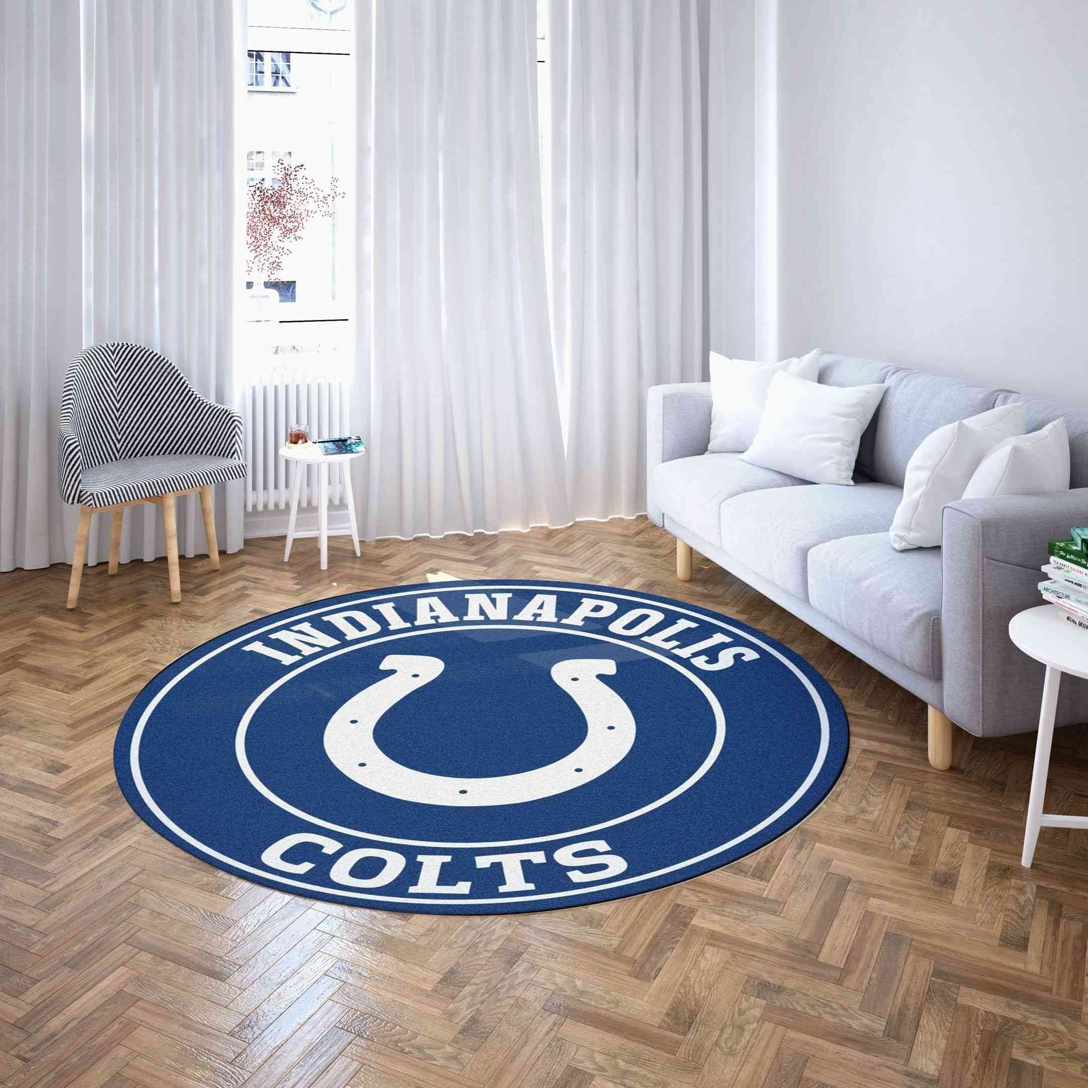 Indianapolis Colts Round Carpet Football Sku 244 Rug