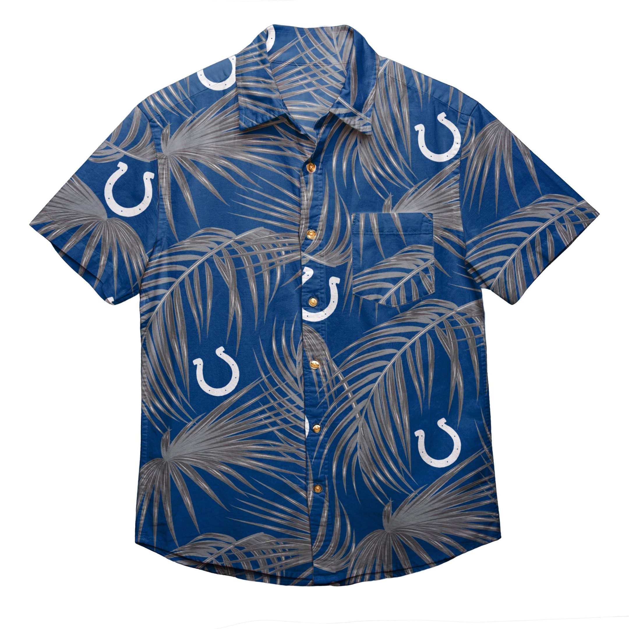 Indianapolis Colts Mens Hawaiian Aloha Shirts Button Up Shirt