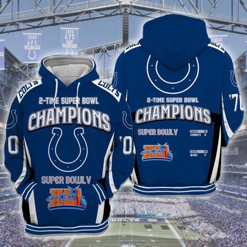 Indianapolis Colts 3D Hoodie For Men For Women All Over Printed Hoodie Hoodie 3D Pullover Zip Hoodie 3D