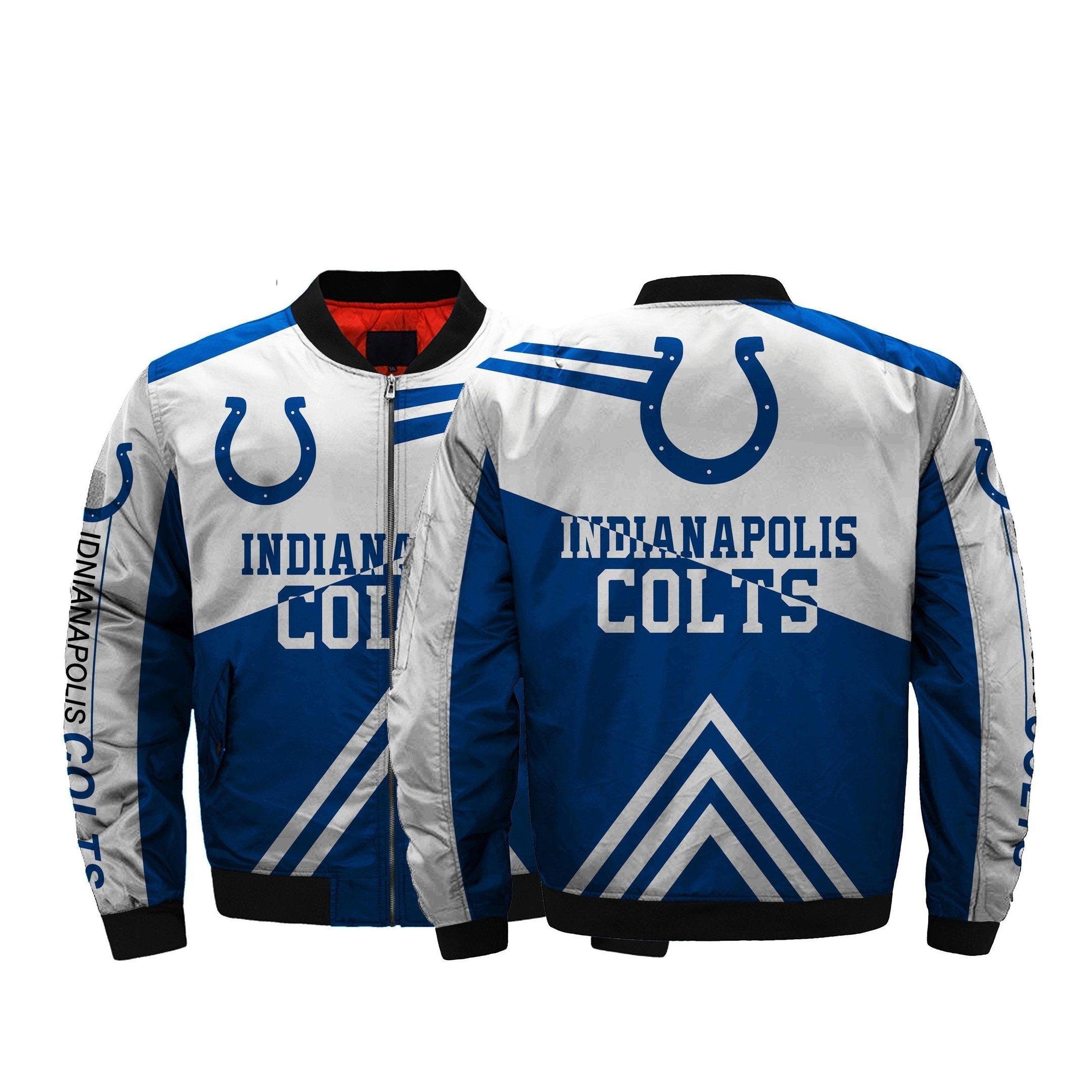 Jackets 3D Fullprint Indianapolis Colts Bomber Jacket For Men