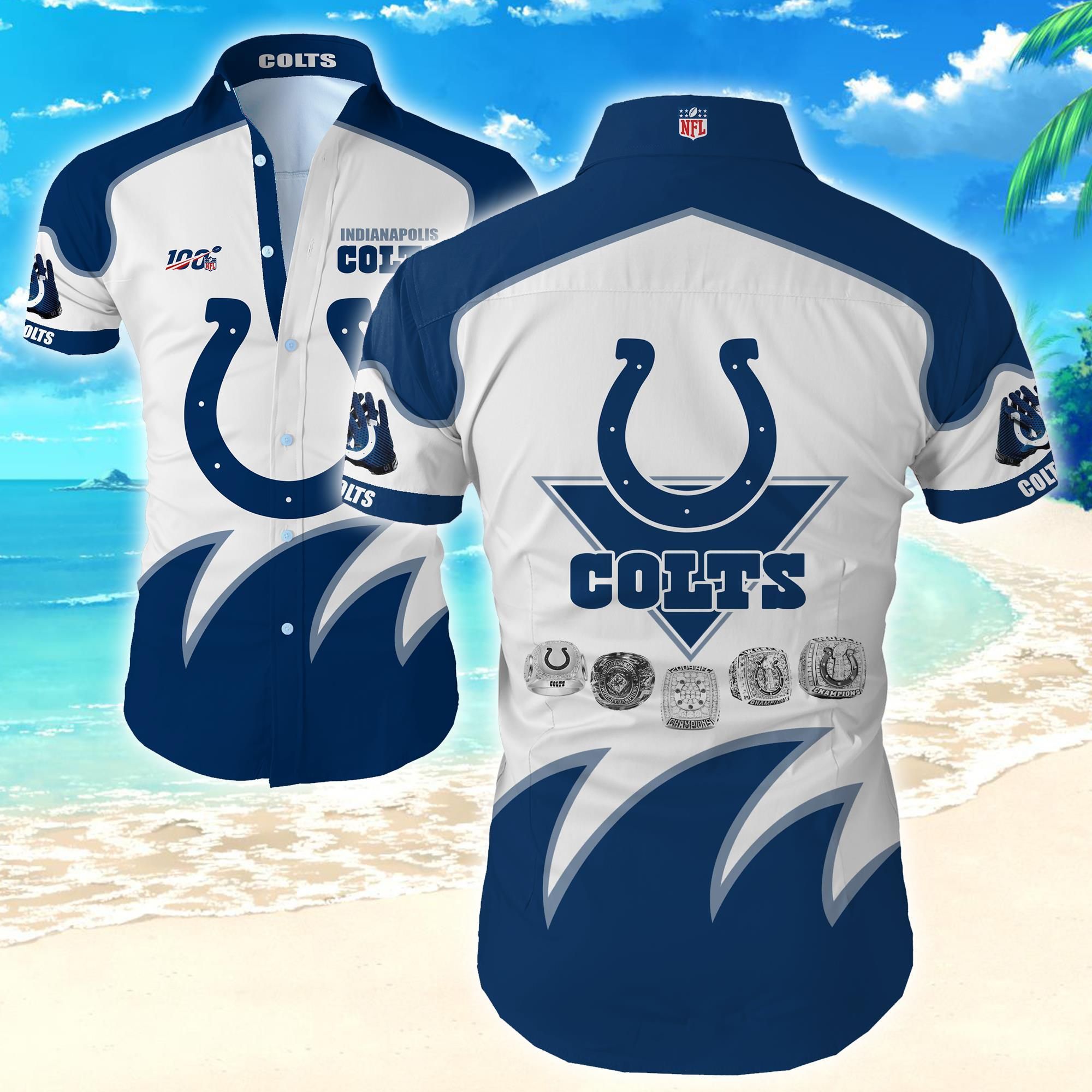 Indianapolis Colts Hawaiian Aloha Shirt Tropical Shirt Mens Fl Summer Wear Shorts Sleeve Hawaii Shirt Hawaiian Shorts Beach Short Sleeve