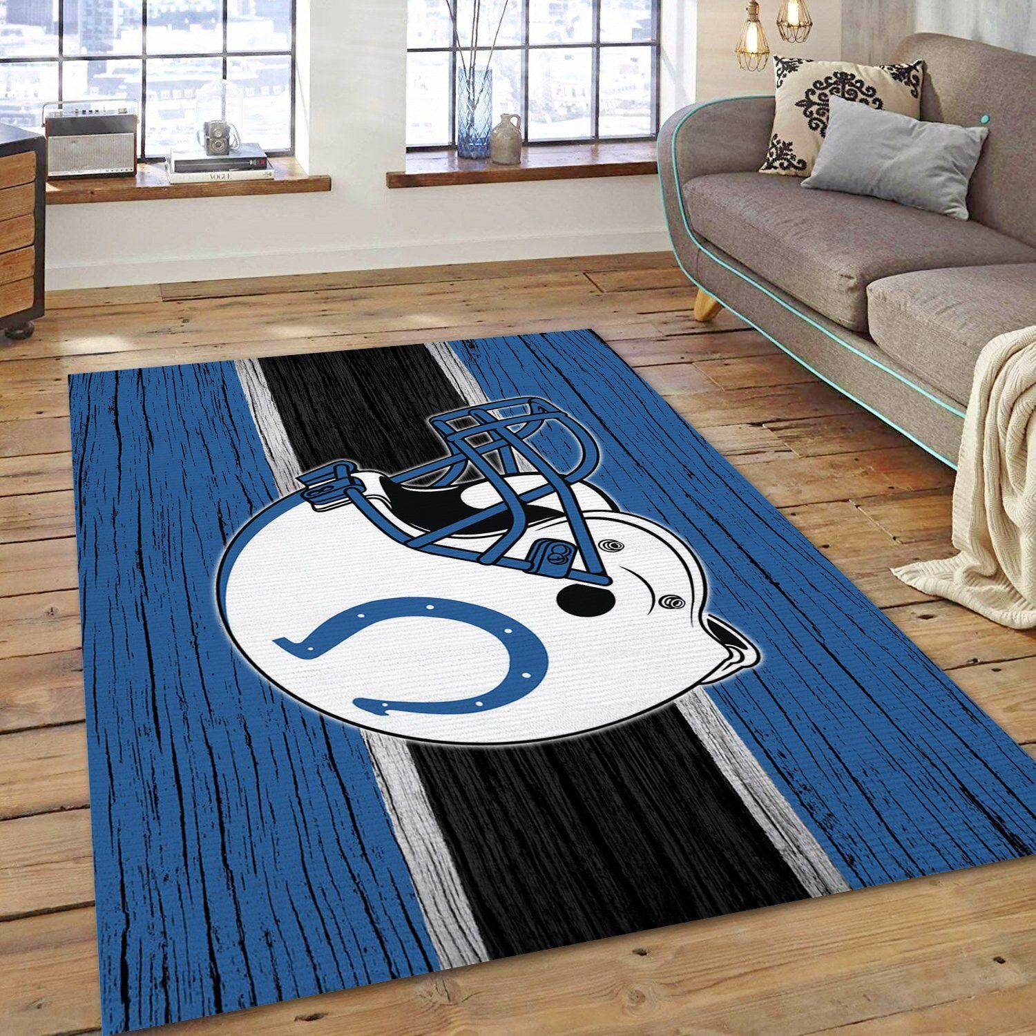 Indianapolis Colts Area Rug For Gift Art Rug Living Room And Bed Room Rug Rectangle Rug Gift Us Decor