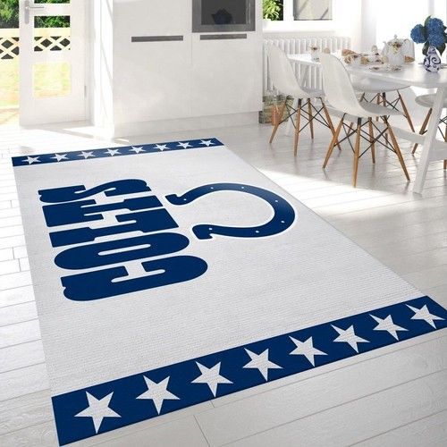 Indianapolis Colts Banner Logo Area Rug For Gift Bedroom Rug Home