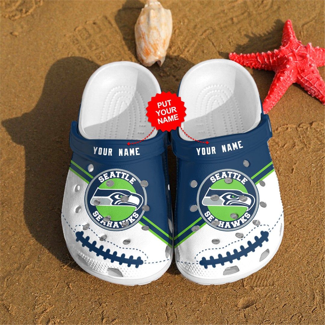 National Football Crocs – S. Seahawks Personalized Clog Shoes