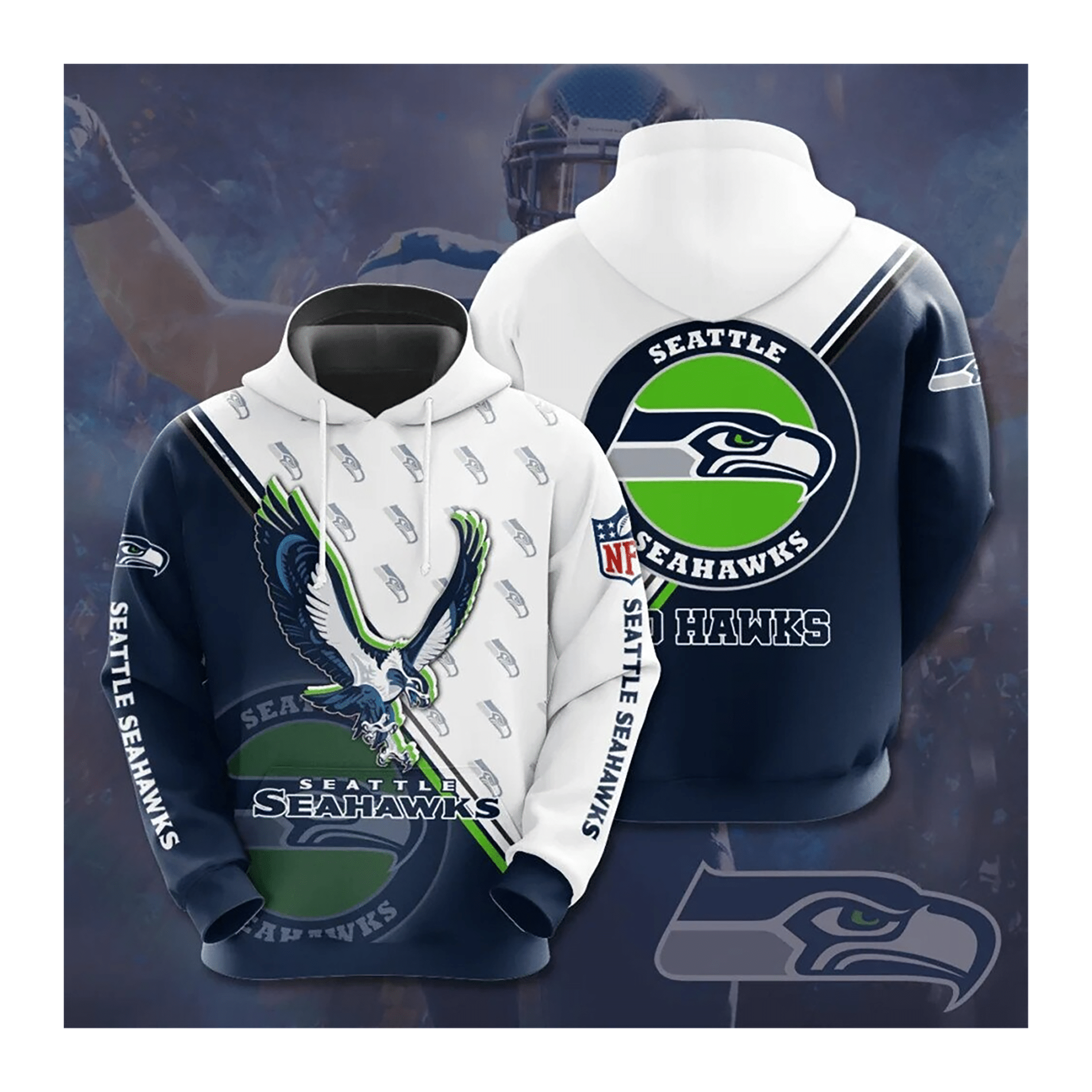 National Football Hoodie – S. Seahawks Hoodies Cute Pattern Sweatshirt For Fans Men & Women