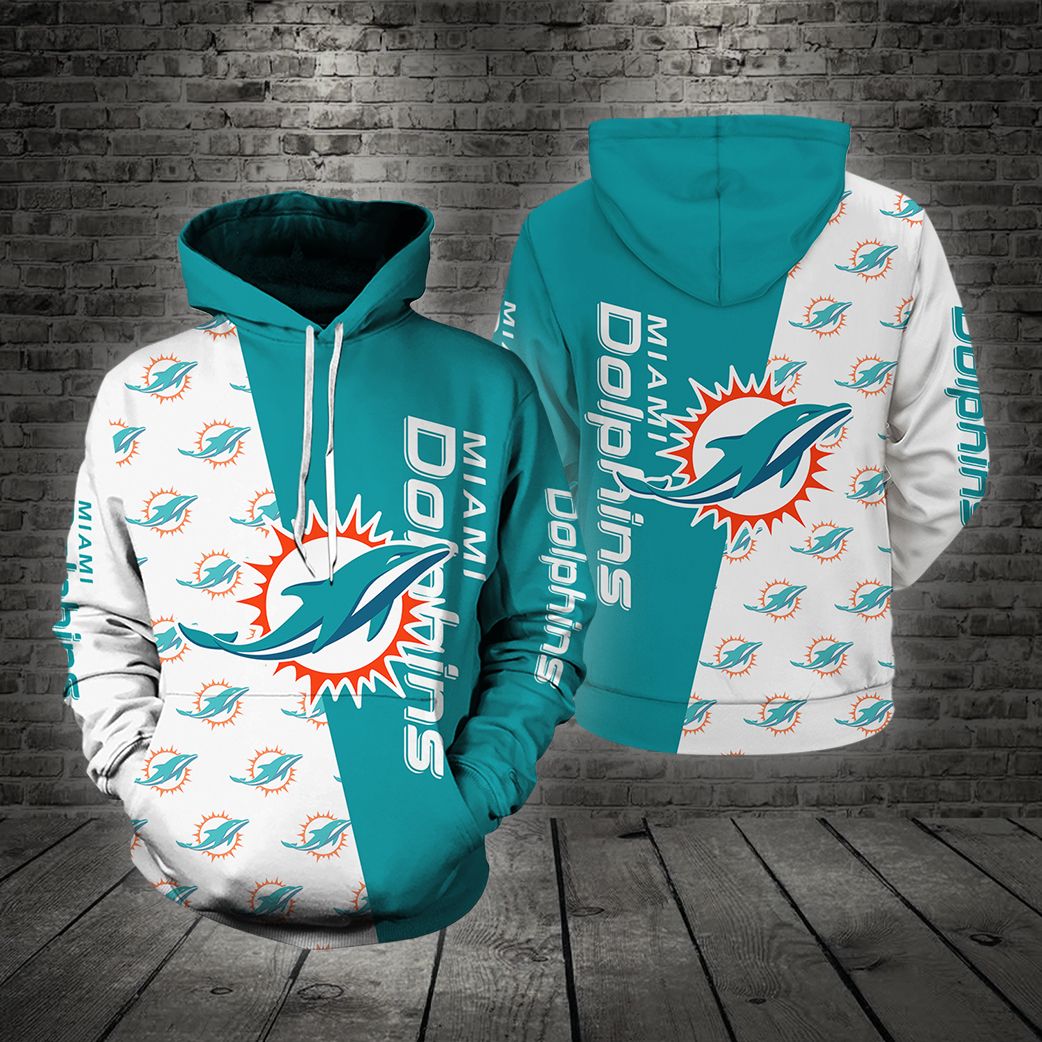 Football Hoodie – M.Dolphins Logo Design Hoodies For Men & Women