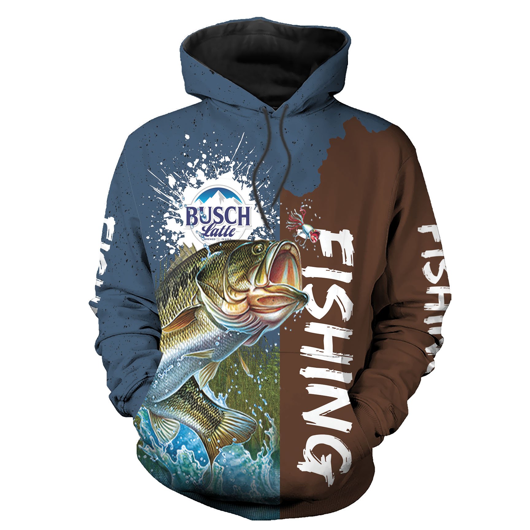 Fishing Busch Latte Brown Stepfather Hoodies 3D Father Day Gifts – Bass Fishing Lover Camping Gifts for Dad