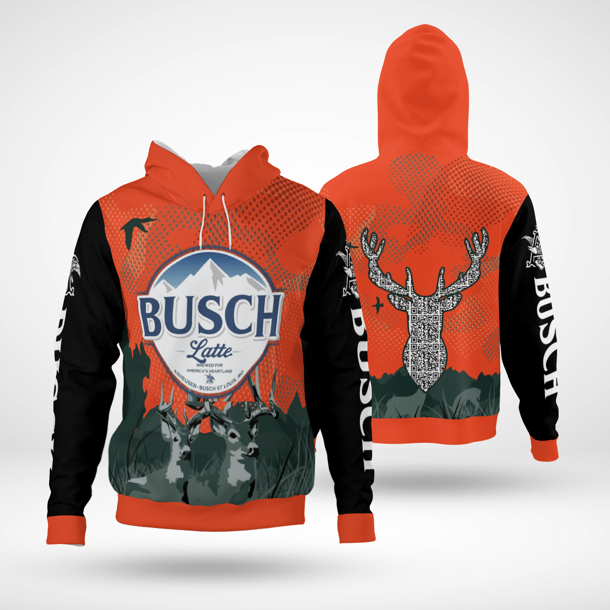 Deer Hunting Busch Latte Hoodies 3D Funny Shirt Gifts For Grandpa – Busch Latte Drinking Fathers day Gifts For Men Deer Hunting