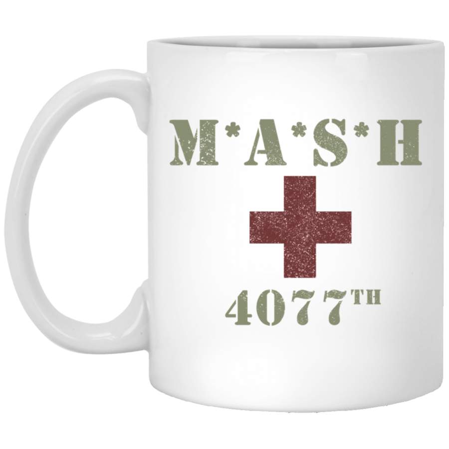 MASH (distressed look) White Mug