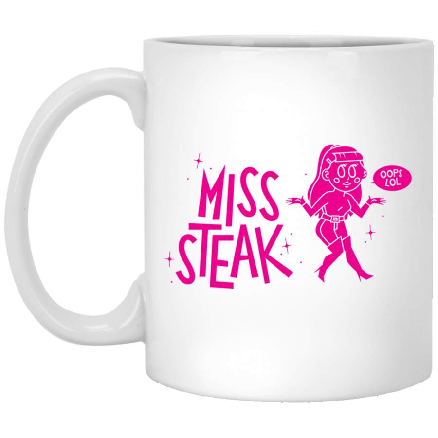 Miss Steak Oopsie Girl Retro Classic White Mug