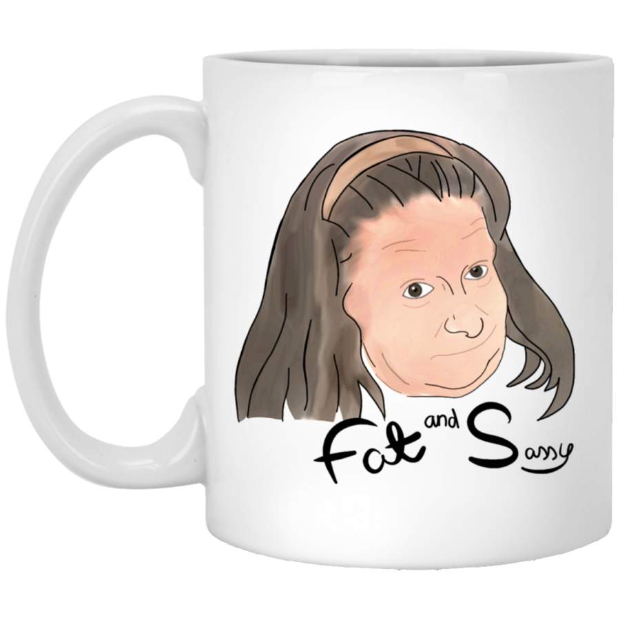 Fat And Sassy VNeck White Mug