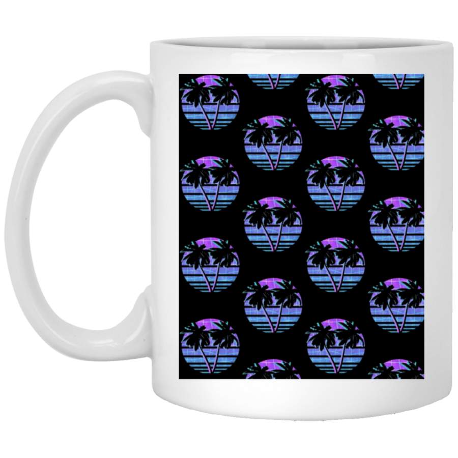 Palm Trees Graphic White Mug