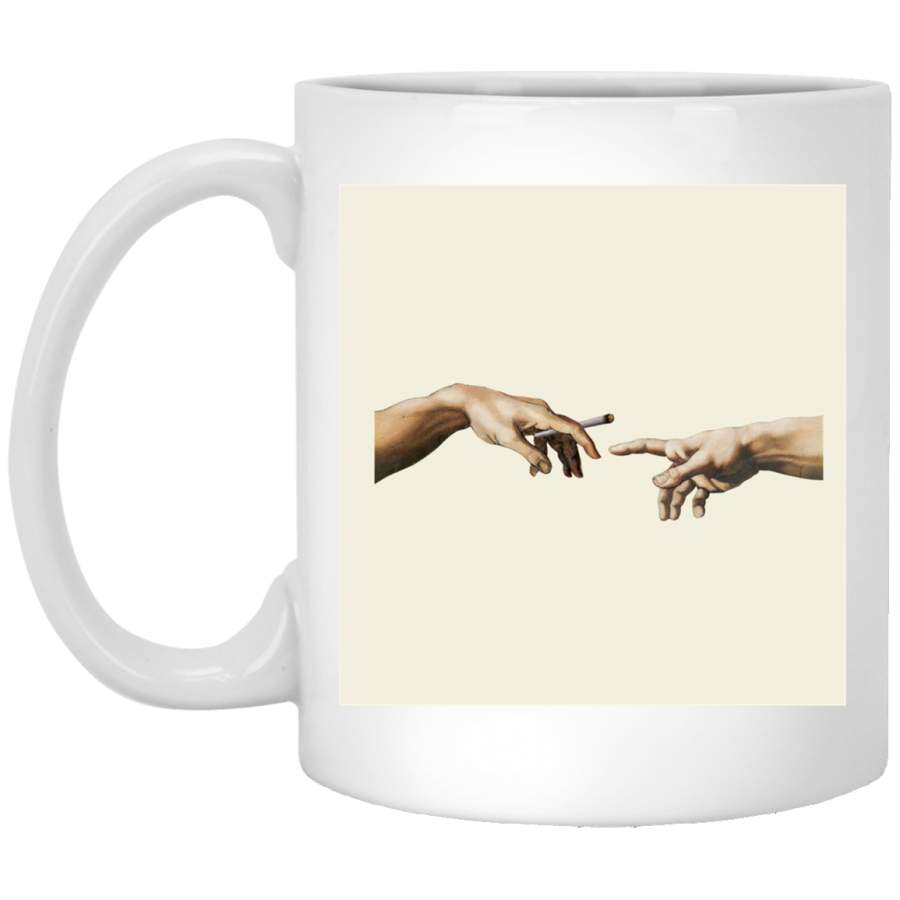 Joint pass The Creation of Adam Chiffon Top White Mug