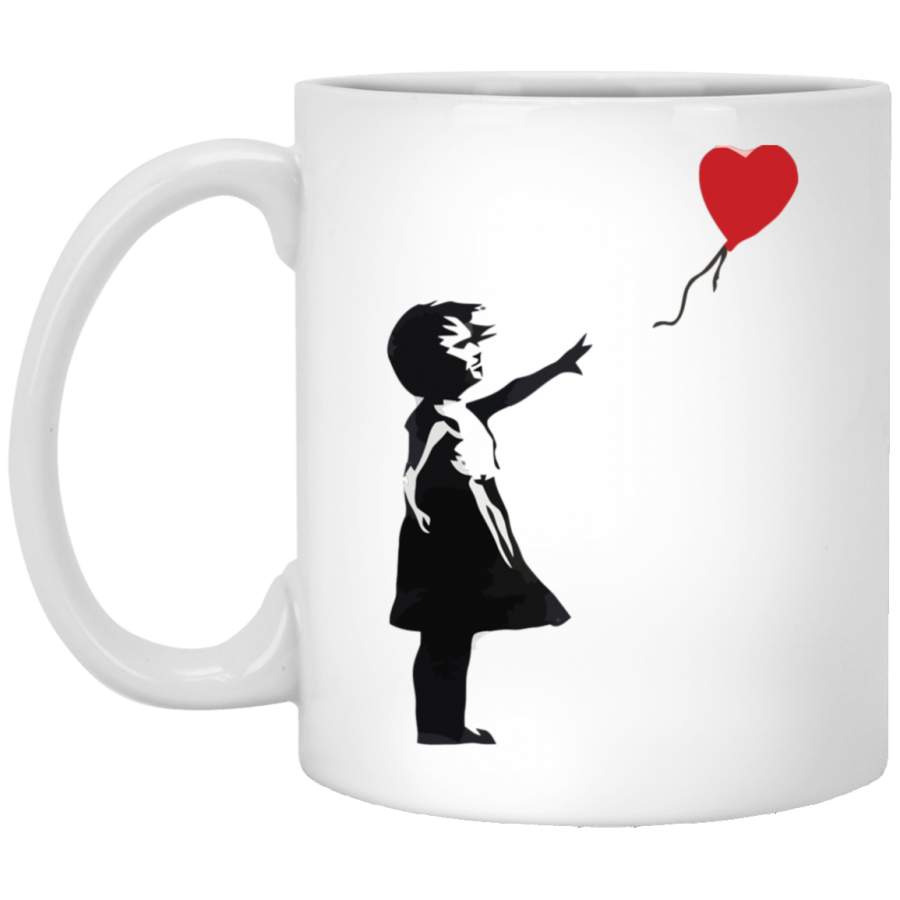 Banksy – Girl with Balloon White Mug