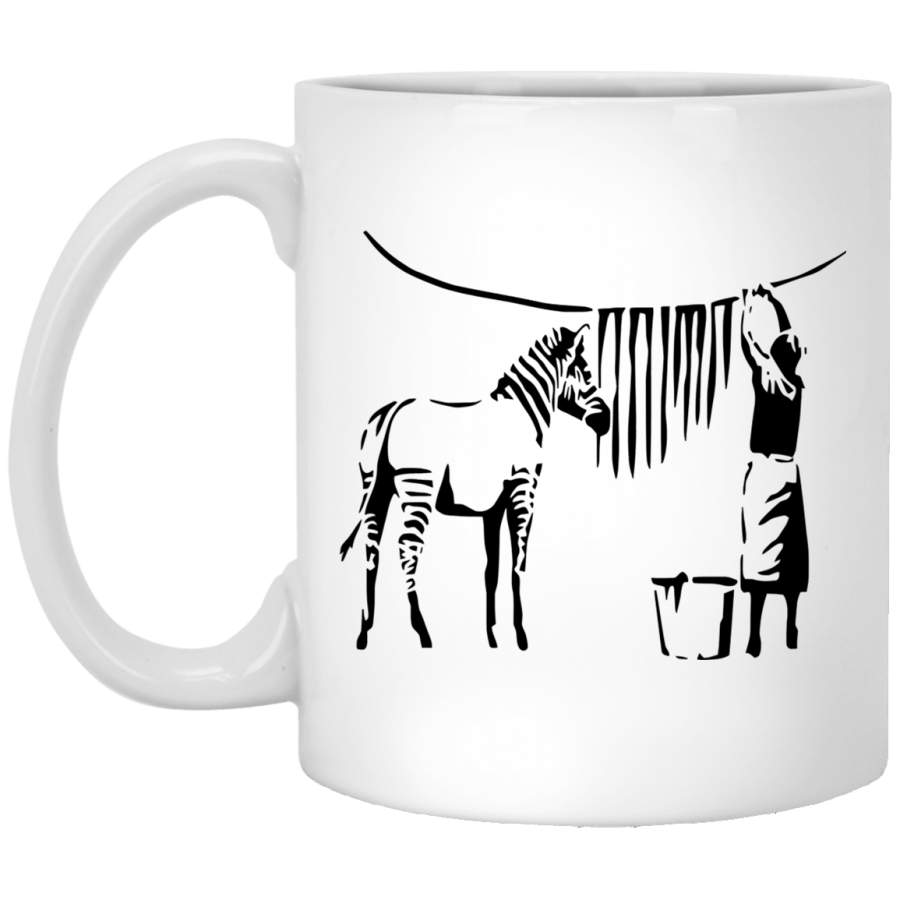 Banksy Zebra Fitted White Mug