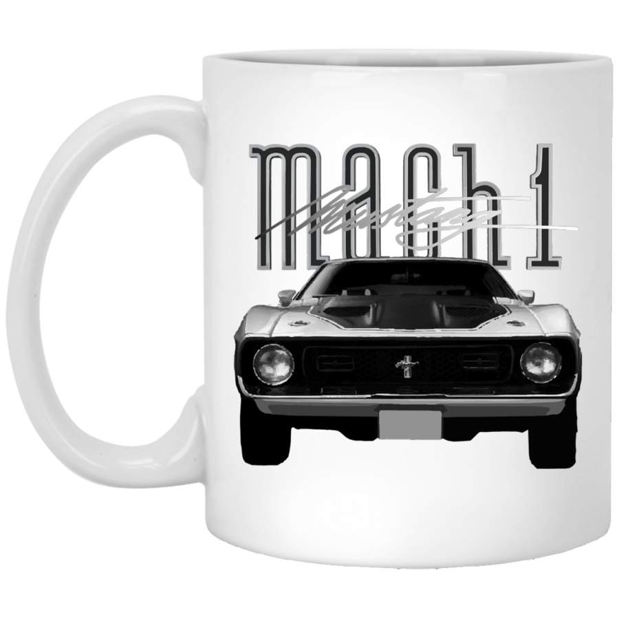 Ford Mustang Mach 1 1971 White Mug