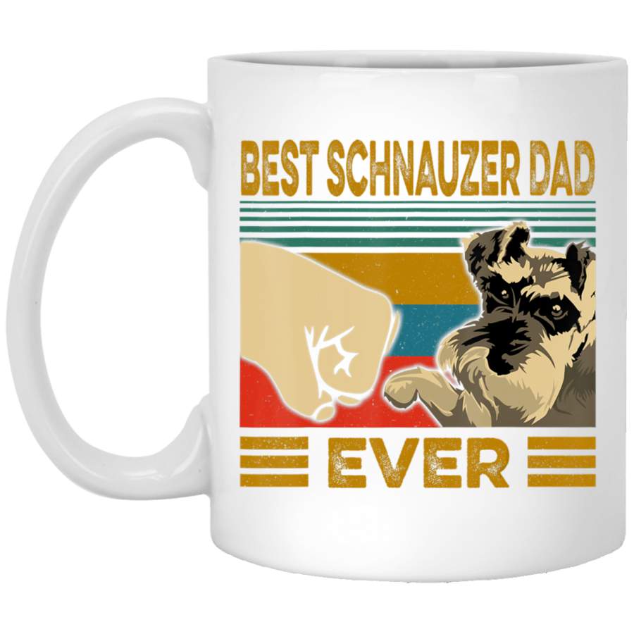 Best Schnauzer Dad Ever White Mug