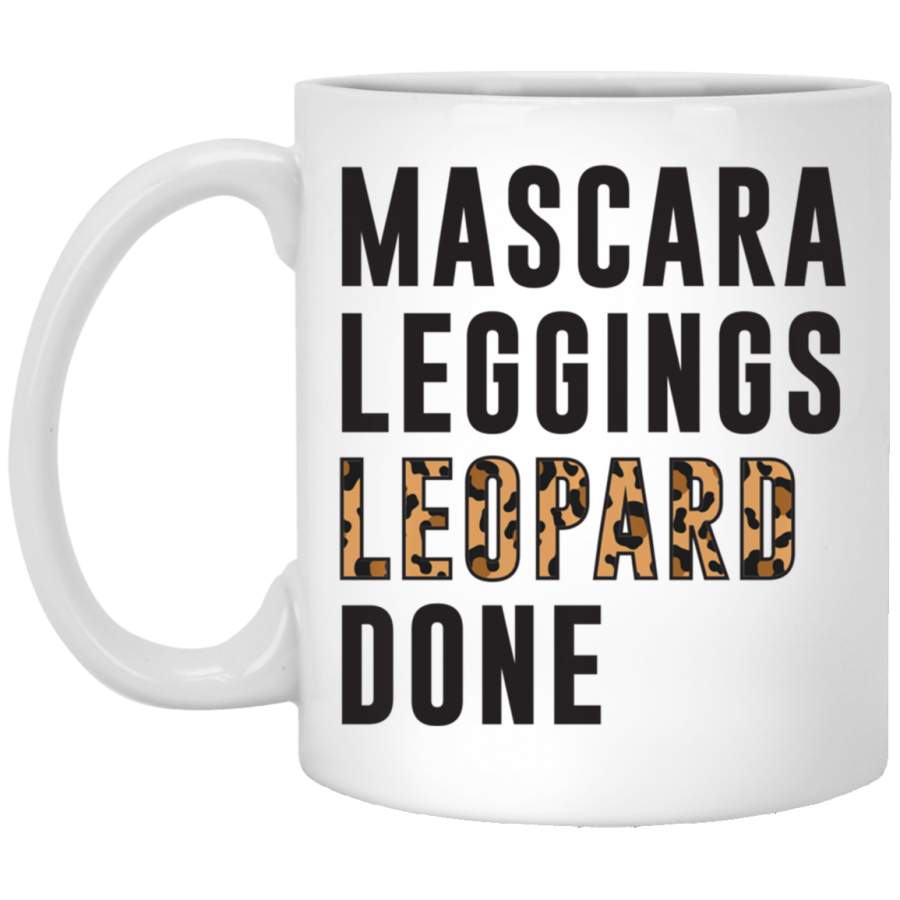 Mascara Leggings Leopard Done White Mug