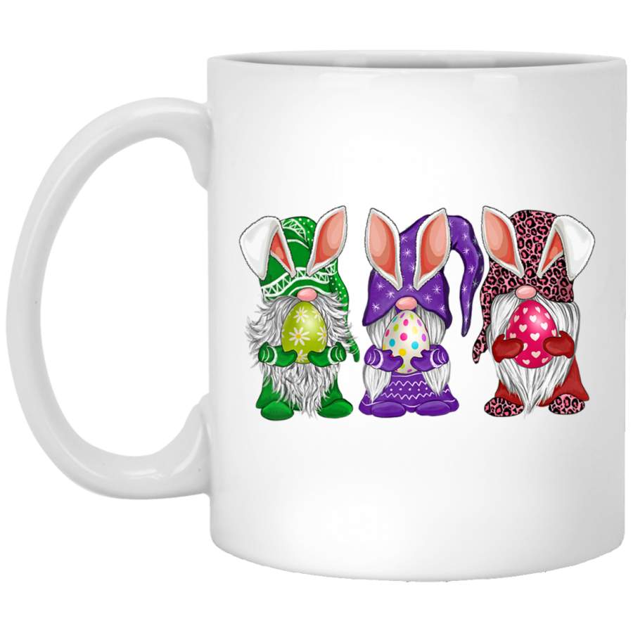 Easter Gnomes Egg Hunting Gift for Women Men Kids White Mug