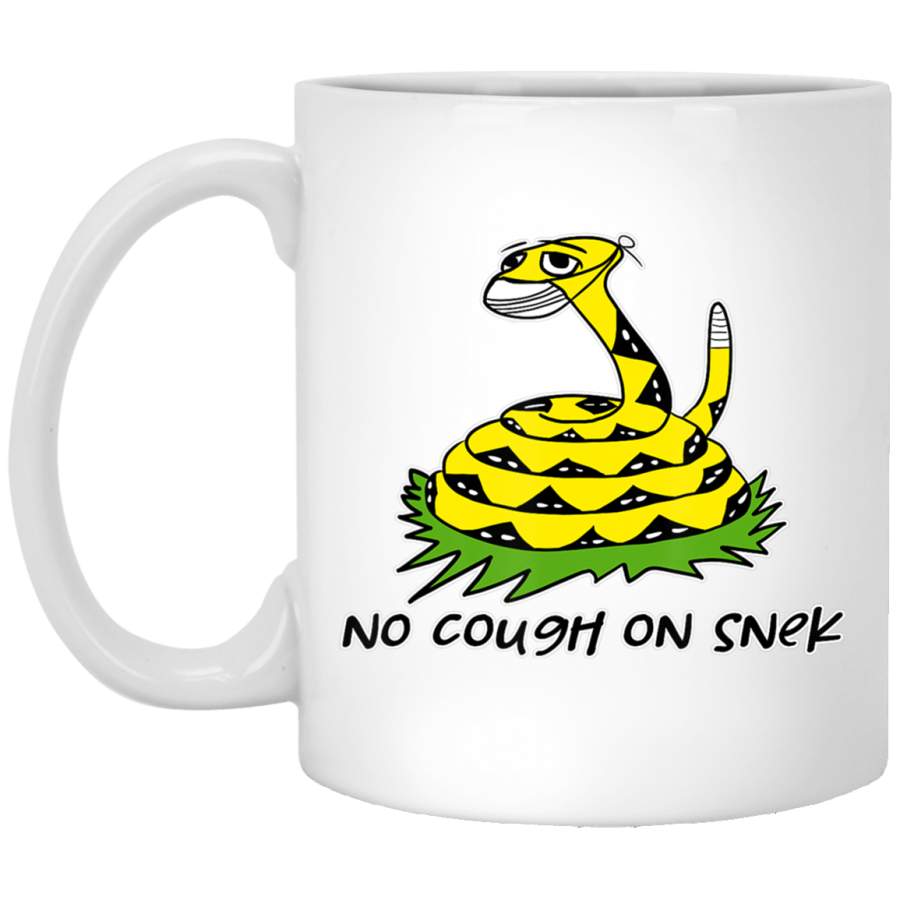 No Cough on Snek Don’t Cough on Me Snake in Mask Funny Meme White Mug