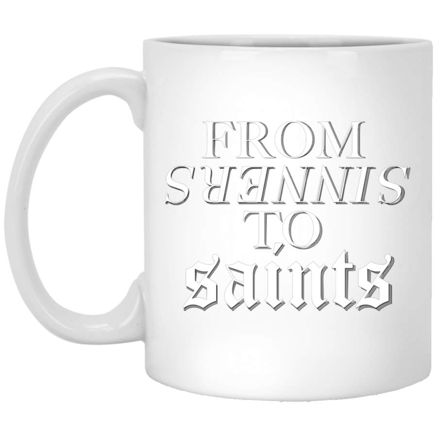 From Saints to Sinners (Monochrome White) Baseball ? Sleeve White Mug