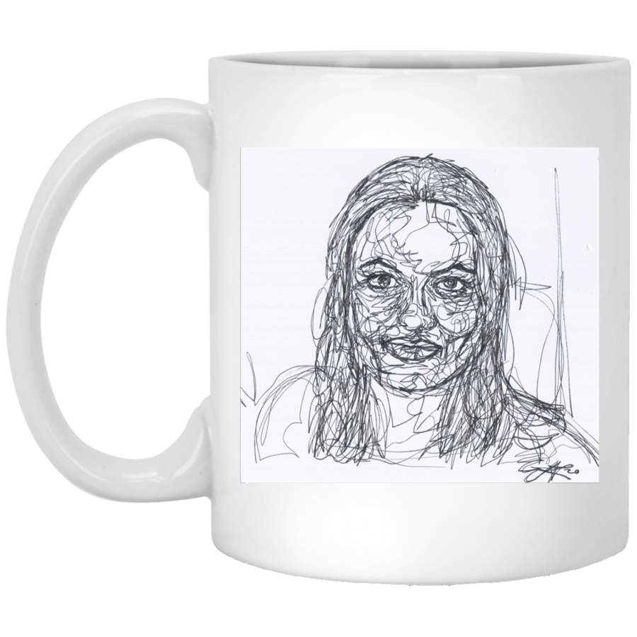 jacqui loose line White Mug