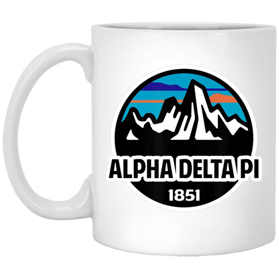 ADPi Mountains and Sky Logo White Mug