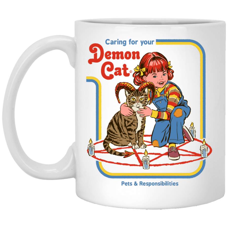 Caring For Your Demon Cat Classic White Mug