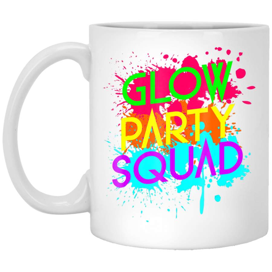 Glow Party Squad – Neon Effect Group Halloween White Mug