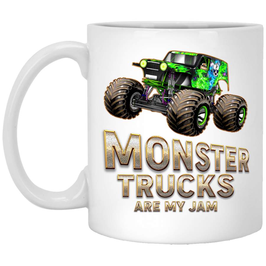 Monster Trucks Are My Jam – Cool Monster Truck White Mug