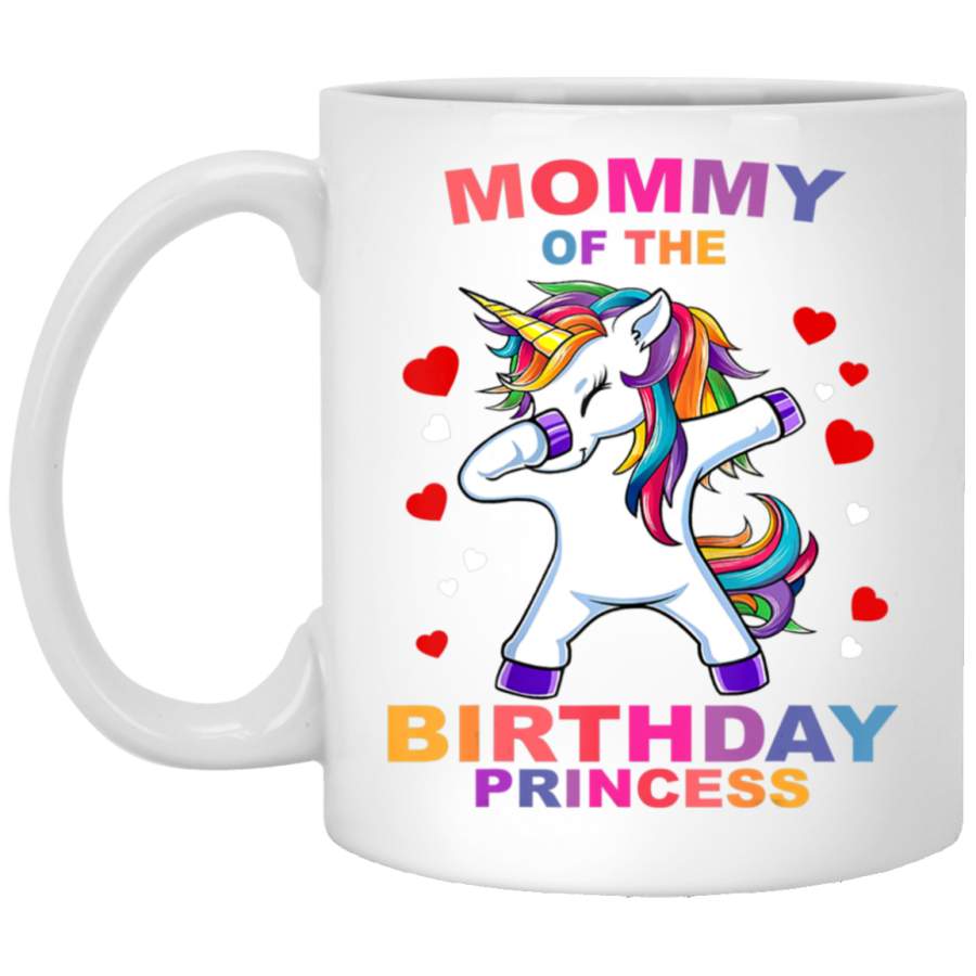 Mommy of the Birthday Princess Unicorn Girl Outfit White Mug