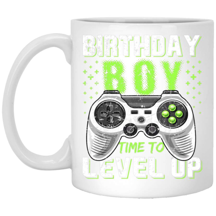 Birthday Boy Time to Level Up Video Game Birthday Gift Boys White Mug