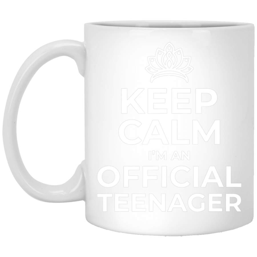 Keep Calm Birthday Official Teenager 13th Funny Girl White Mug