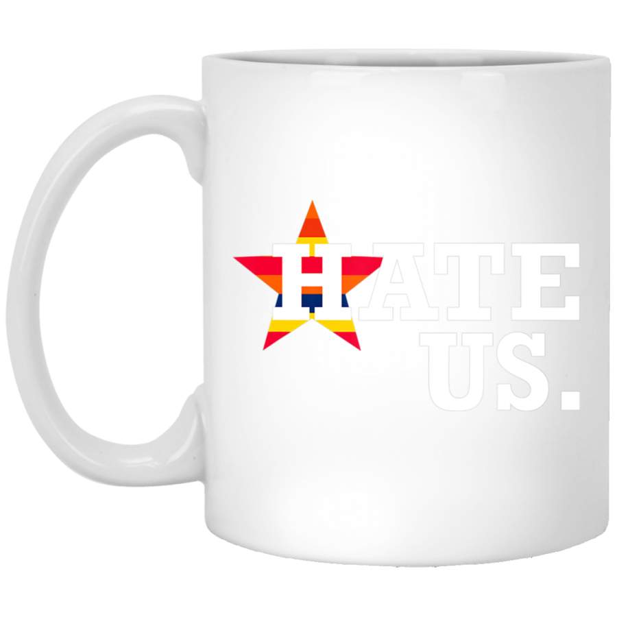 Hate Us Houston Baseball Proud Fan Graphic White Mug