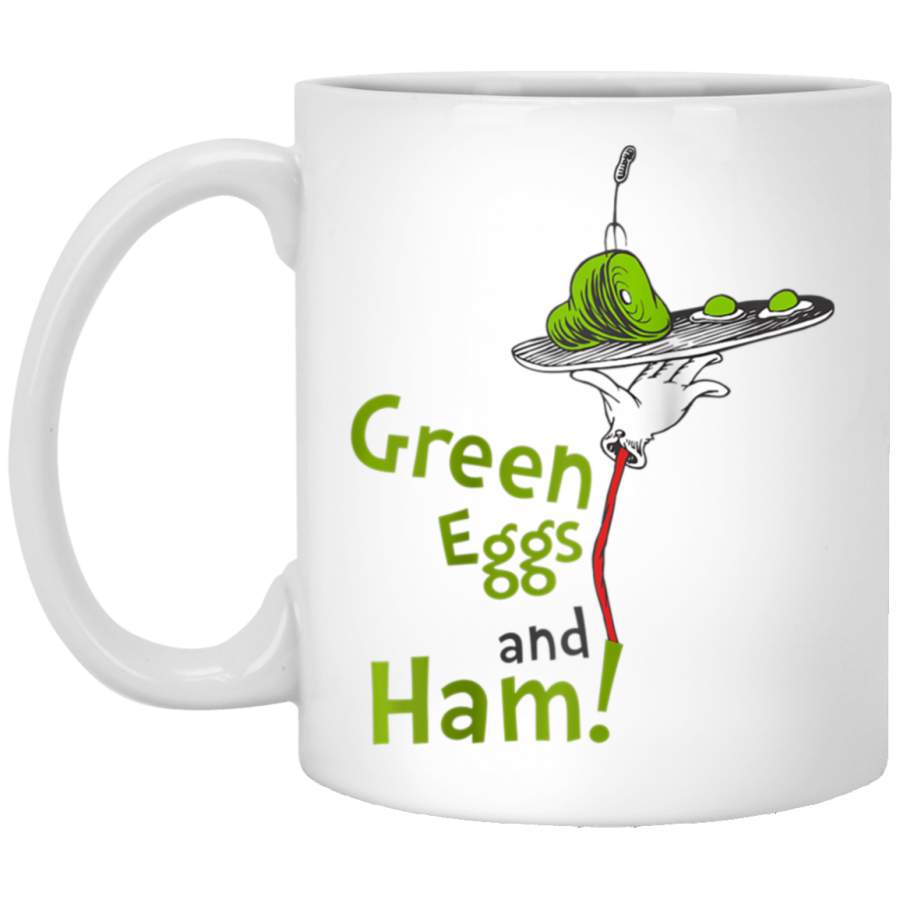 Dr. Seuss Green Eggs and Ham Title Raglan Baseball Tee White Mug