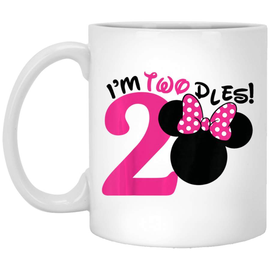 Kids I’M TWODLES Mouse , Second 2nd Birthday Party Gift White Mug