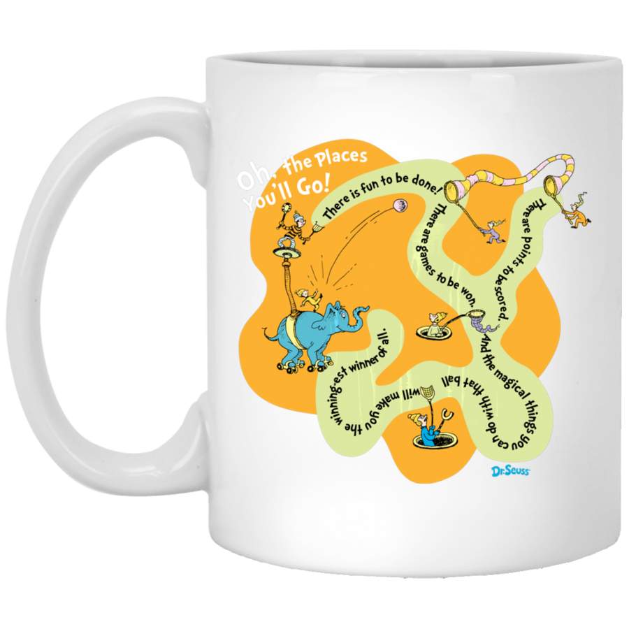 Dr. Seuss Oh The Places You’ll Go – Games To Be Won T- White Mug